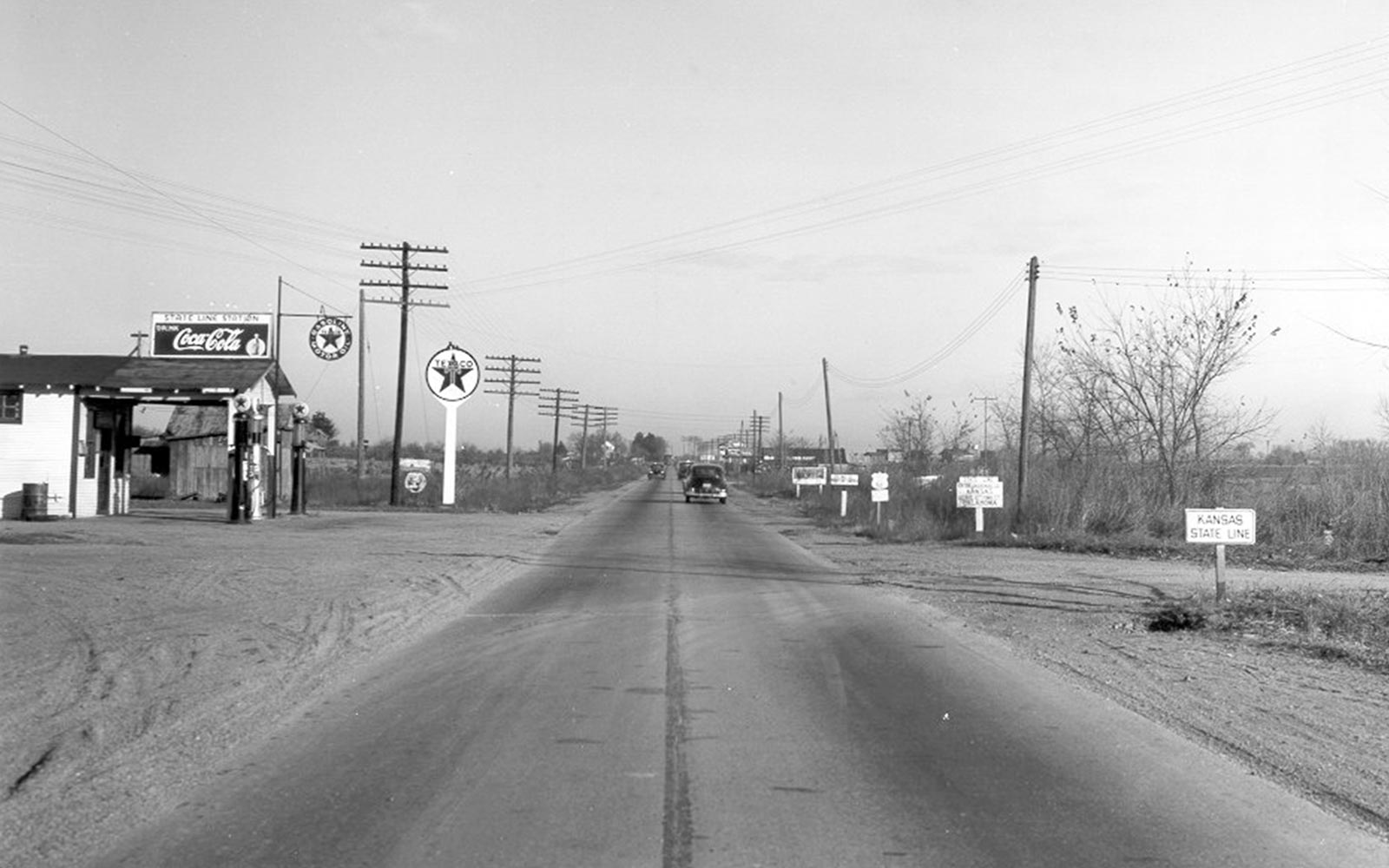 US 66 at the Kansas state line, Ottawa County, Oklahoma, 1949